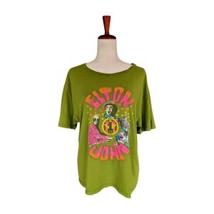 Daydreamer Elton John The One Solo Crew Neck Short Sleeve Tee Green Size Medium‎